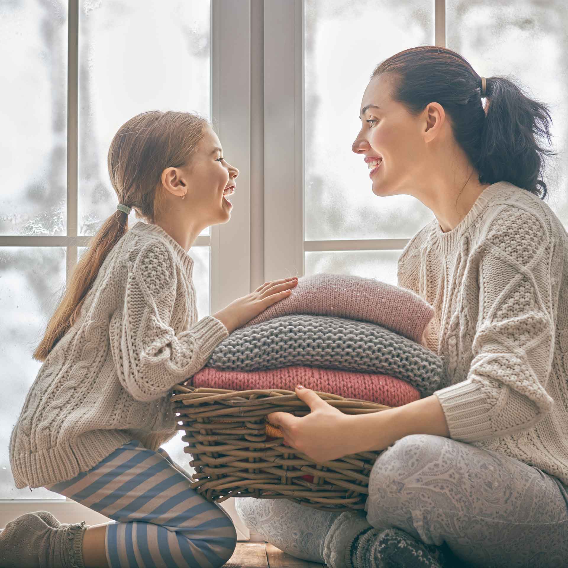 Family Laundry Moments Enhanced by Commercial Tumble Dryer and Automatic Ironing Machines