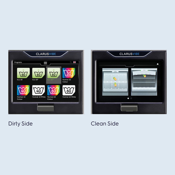 Dual-Side ClarusVibe Display for Enhanced Commercial Laundry Equipment Control