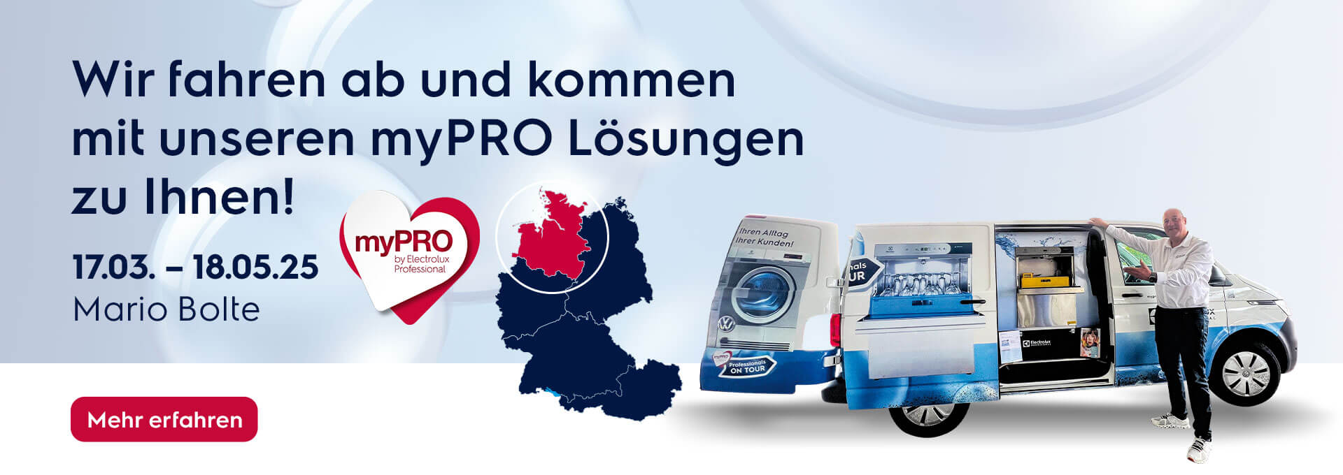 myPRO Roadshow – für Sie auf Tour mit Geräten von Electrolux Professional