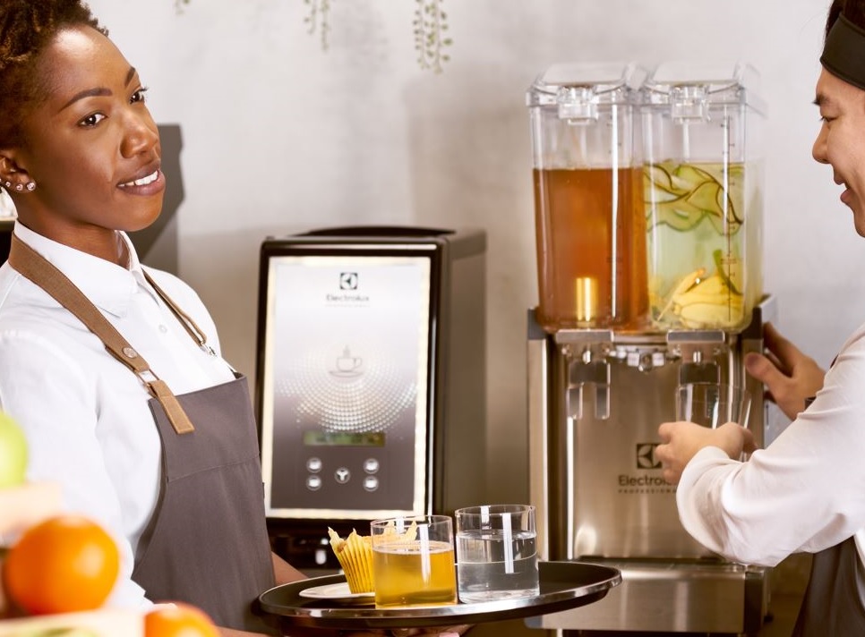 Lemonade In Beverage Dispenser Catering Service Drinks On Summer